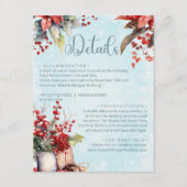 Gezellige Winter Rowan bessen boeket Bruiloft Deta Informatiekaartje (Voorkant)