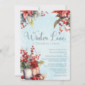 Gezellige Winter Rowan bessen boeket bruiloft Kaart (Voorkant)