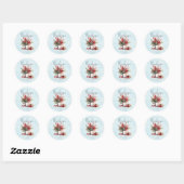 Gezellige Winter Rowan bessen boeket bruiloft Ronde Sticker (Vel)