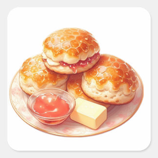 Gezellige Winter Scones Sticker – Jam & Boter