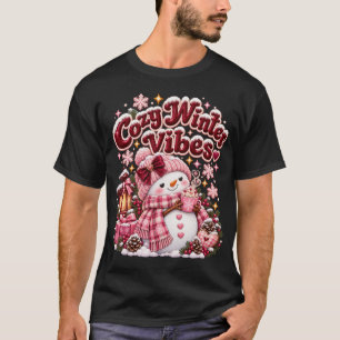 Gezellige Winter Sfeer Cute Coquette Sneeuwman Maa T-shirt