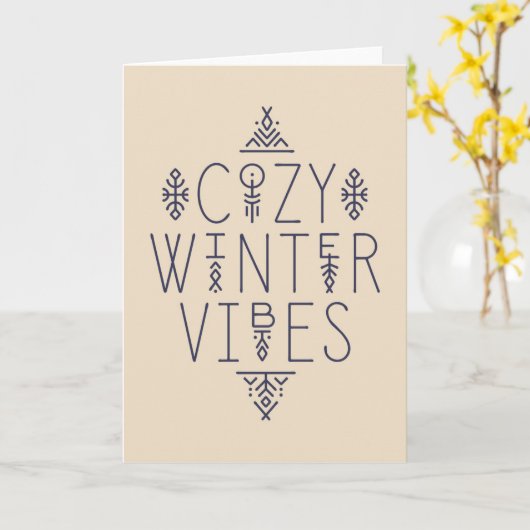 Gezellige Winter Sfeer Ontwerp Kaart (Gele Bloem)