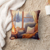 Gezellige Winter Stoel door open haard, warme Wint Kussen (Deken)