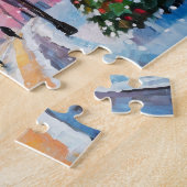 Gezellige Winter Street Scene Moderne Kunst Legpuzzel (Zijkant)