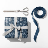 Gezellige Winter Trui & Gifts Blauw Cadeaupapier