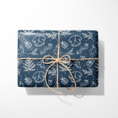 Gezellige Winter Trui & Gifts Blauw Cadeaupapier