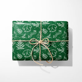 Gezellige Winter Trui & Gifts Groen Cadeaupapier