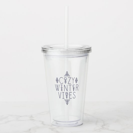 Gezellige Winter Vibes Design Acryl Drinkbeker (Voorkant)