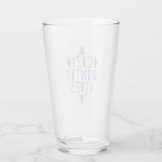 Gezellige Winter Vibes Design Glas (Achterkant)