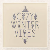 Gezellige Winter Vibes Design Glazen Onderzetter (Voorkant)