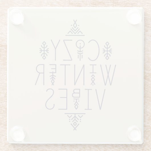 Gezellige Winter Vibes Design Glazen Onderzetter (Achterkant)