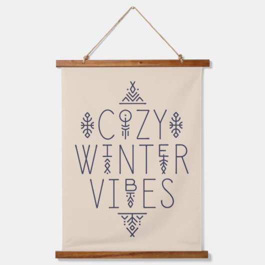 Gezellige Winter Vibes Design Hangend Wandkleed (Voorkant)