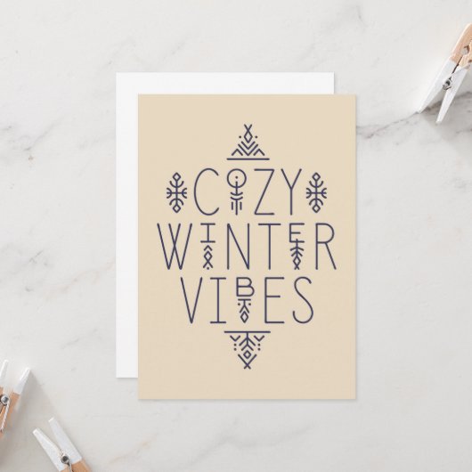Gezellige Winter Vibes Design Kaart (Voorkant / Achterkant in situ)