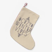 Gezellige Winter Vibes Design Kleine Kerstsok (Voorkant (Hangend))