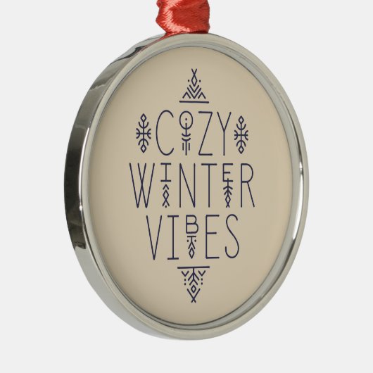 Gezellige Winter Vibes Design Metalen Ornament (Rechts)