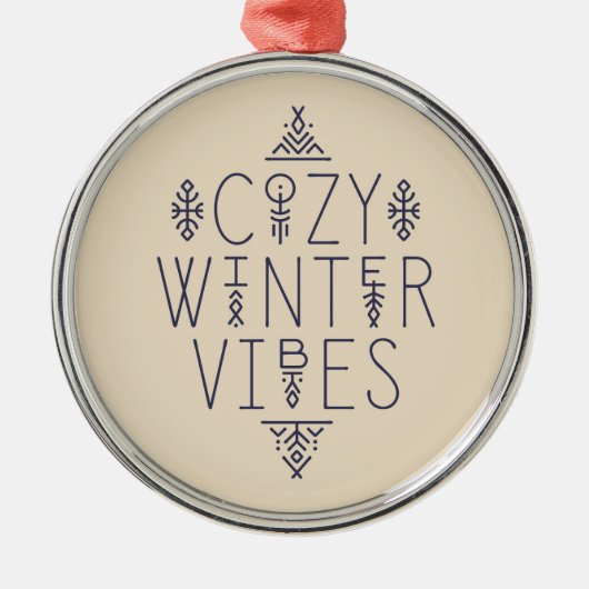 Gezellige Winter Vibes Design Metalen Ornament (Voorkant)