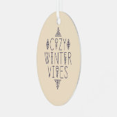 Gezellige Winter Vibes Design Metalen Ornament (Voorkant links)