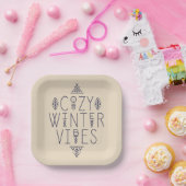 Gezellige Winter Vibes Design Papieren Bordje (Feest)