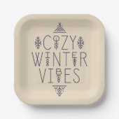 Gezellige Winter Vibes Design Papieren Bordje (Voorkant)