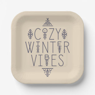 Gezellige Winter Vibes Design Papieren Bordje