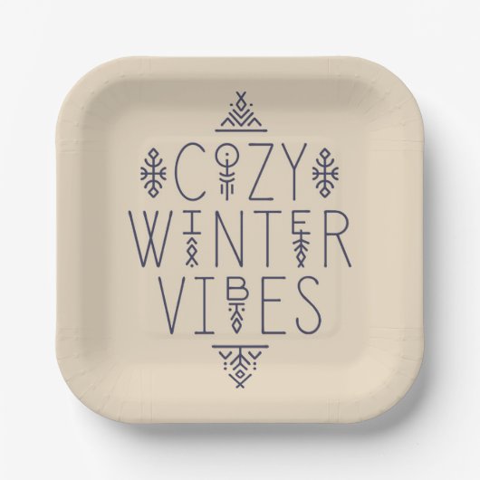 Gezellige Winter Vibes Design Papieren Bordje (Voorkant)