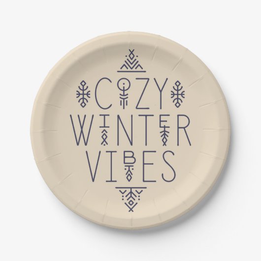 Gezellige Winter Vibes Design Papieren Bordje (Voorkant)