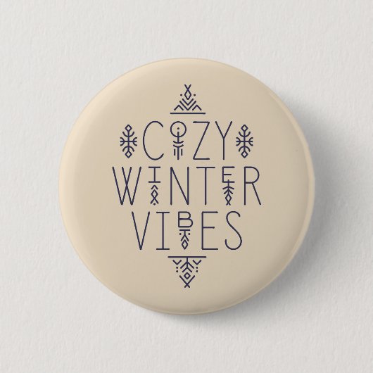 Gezellige Winter Vibes Design Ronde Button 5,7 Cm (Voorkant)