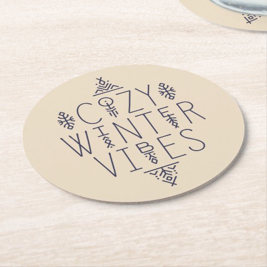 Gezellige Winter Vibes Design Ronde Kartonnen Onderzetter (Gebogen)