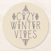 Gezellige Winter Vibes Design Ronde Kartonnen Onderzetter (Voorkant)