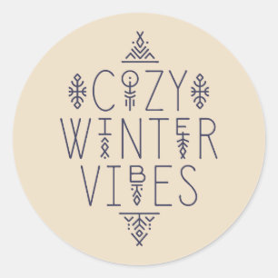 Gezellige Winter Vibes Design Ronde Sticker