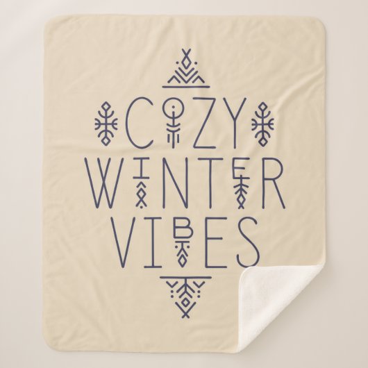 Gezellige Winter Vibes Design Sherpa Deken (Voorkant)