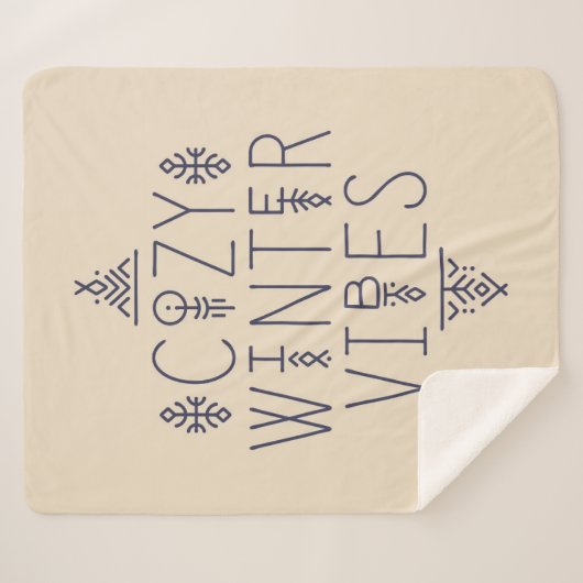 Gezellige Winter Vibes Design Sherpa Deken (Voorkant (horizontaal))