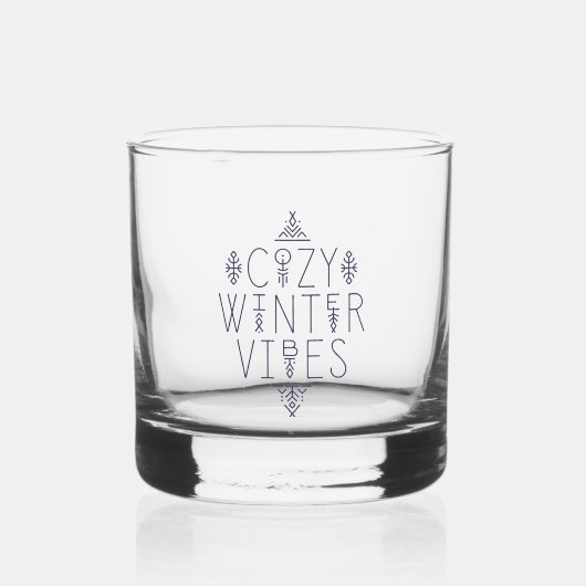 Gezellige Winter Vibes Design Whisky Glas (Voorkant)