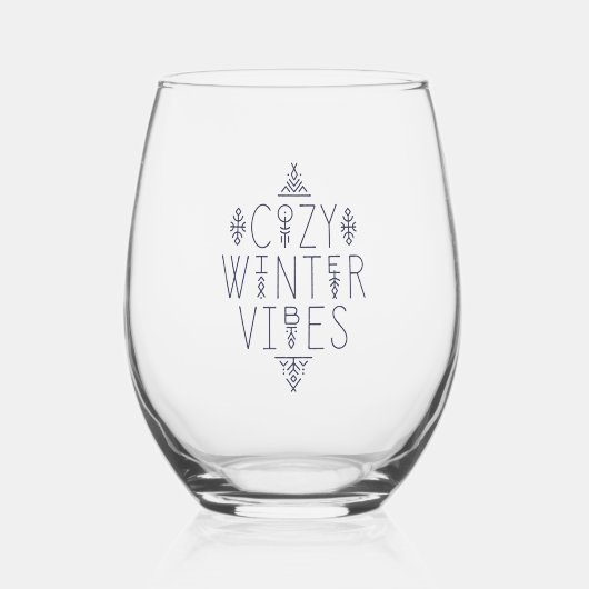 Gezellige Winter Vibes Design Wijnglas Zonder Voet (Voorkant)