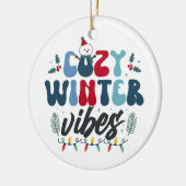 Gezellige Winter Vibes Foto Kerstmis Keramisch Ornament (Links)