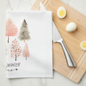 Gezellige Winter Vibes Pastel Boho Tree Christmas Theedoek (Quarter Fold)