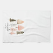 Gezellige Winter Vibes Pastel Boho Tree Christmas Theedoek (Horizontaal)