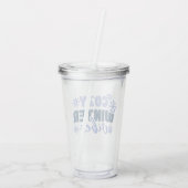 Gezellige Winter Vibes - Snowflake Typografie Acryl Drinkbeker (Achterkant)