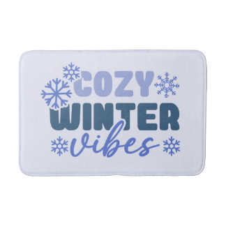 Gezellige Winter Vibes - Snowflake Typografie Badmat