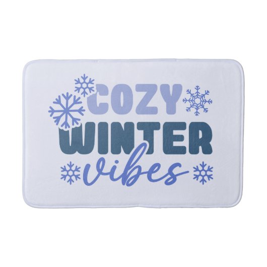 Gezellige Winter Vibes - Snowflake Typografie Badmat (Voorkant)