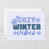 Gezellige Winter Vibes - Snowflake Typografie Briefkaart (Voorkant / Achterkant)