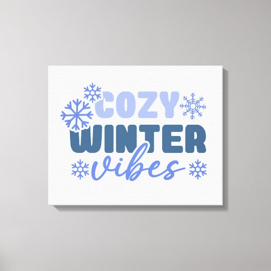 Gezellige Winter Vibes - Snowflake Typografie Canvas Afdruk (Voorkant)