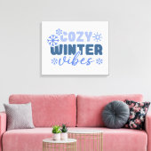 Gezellige Winter Vibes - Snowflake Typografie Canvas Afdruk (Insitu (Woonkamer))