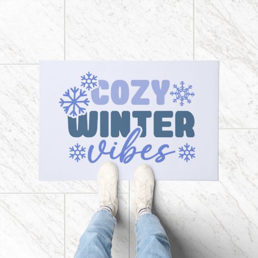 Gezellige Winter Vibes - Snowflake Typografie Deurmat (Binnen)