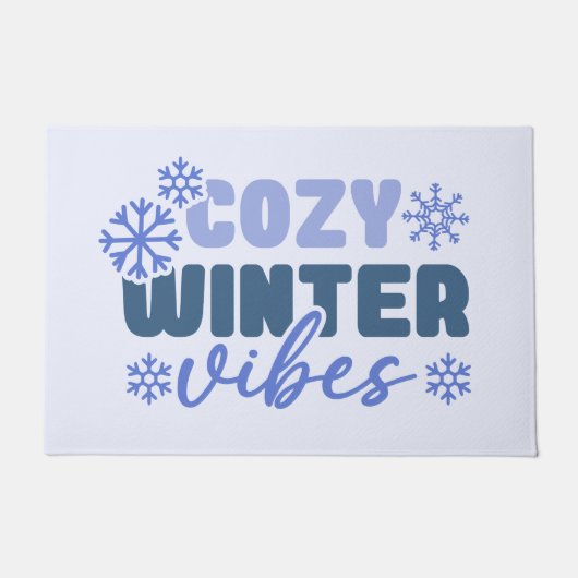 Gezellige Winter Vibes - Snowflake Typografie Deurmat (Voorkant)