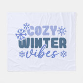 Gezellige Winter Vibes - Snowflake Typografie Fleece Deken (Voorkant (Horizontaal))
