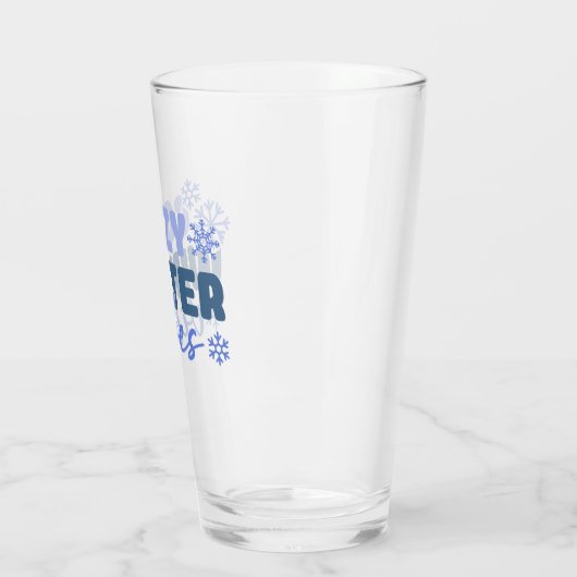 Gezellige Winter Vibes - Snowflake Typografie Glas (Links)