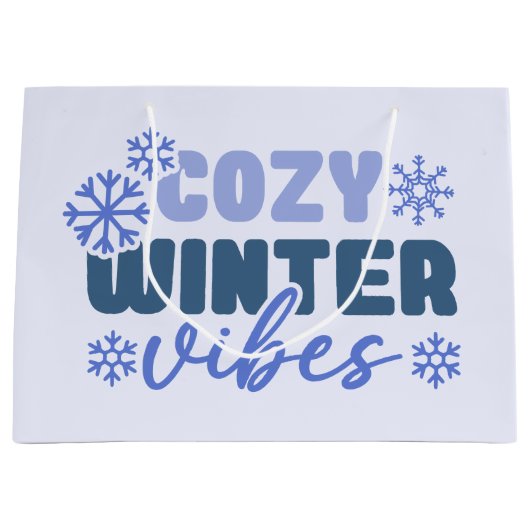 Gezellige Winter Vibes - Snowflake Typografie Groot Cadeauzakje (Voorkant)