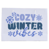 Gezellige Winter Vibes - Snowflake Typografie Groot Cadeauzakje (Achterkant)