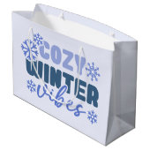 Gezellige Winter Vibes - Snowflake Typografie Groot Cadeauzakje (Achterkant Gekanteld)